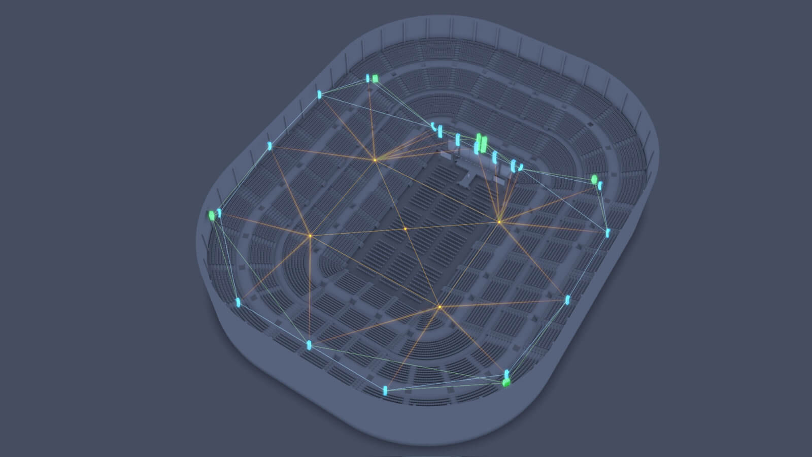 A stadium with a Spacemap deployed