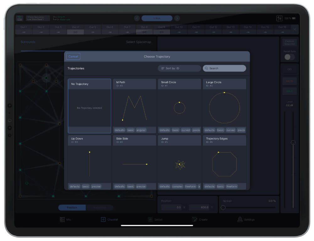 iPad with Spacemap Go app being configured