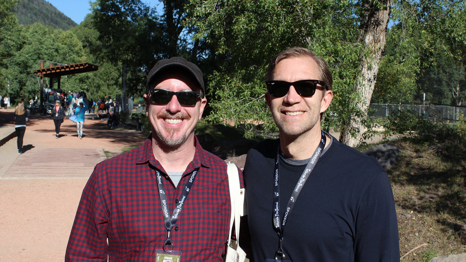 Dolby Institute Director Glenn Kiser and Joshua Lowden of Skywalker Sound in line to see Darkest Hour at the Herzog Theatre.